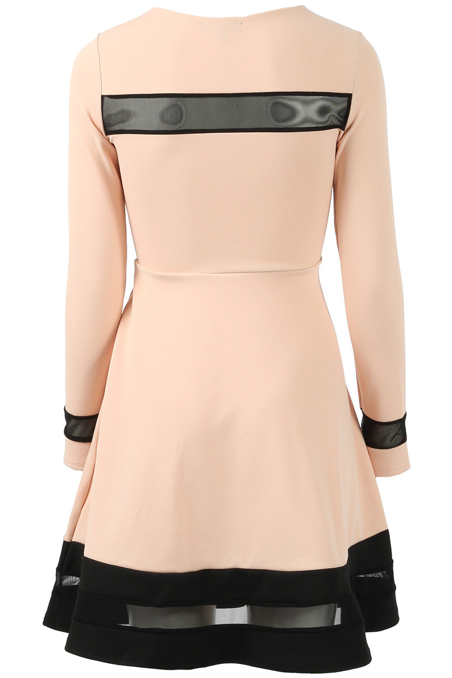 Mesh Panel Skater Dress GlamourNaire Mesh Panel Skater Dress GlamourNaire